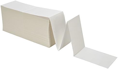 MFLABEL® 4 Stacks Fanfold 4" x 6" Direct Thermal Labels White Perforated Shipping Label (2,000 Labels per Stack) (4 Stacks)