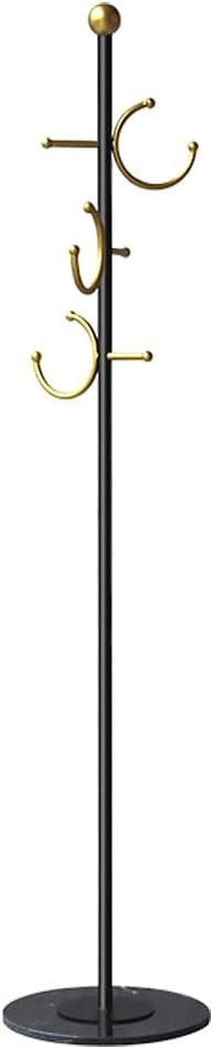 BUZUYE Modern Coat rack with marble base,Coat rack freestanding heavy duty with gold hooks,Entryway coat rack stand Coat Tree freestanding coat hanger stand for Hanging Clothes, Hats, Bags