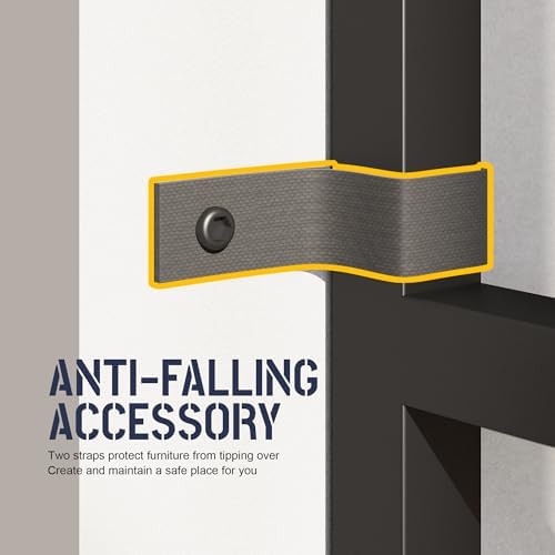 70 x70" Triple 5 Tier Book Shelf, Industrial Large Bookcase with Storage Cabinet, Tall Bookshelf with 14 Open Display Shelves Metal Frame Furniture for Living Room Bedroom Home Office Rustic Brown