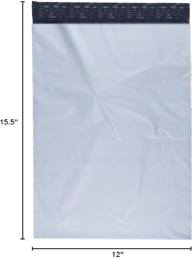FungLam Poly Mailers (12x15.5 inches, 200 bags) - Silver, Plastic, Self-Seal