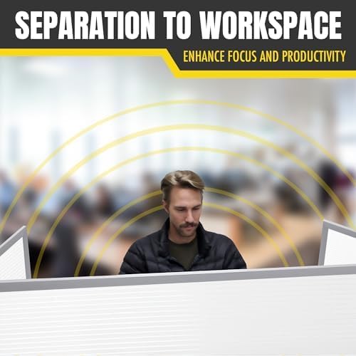 OBEX Polycarbonate Office Desk Mounted Privacy Screen Adjustable Table Top Panel Divider, Universal Aluminum Bracket-USA Made, 24" x 48", White