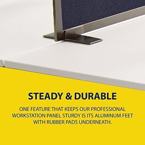 OBEX Acoustical Free Standing Privacy Screen, Cubicle Accessories Desk Privacy Panel, Desk Dividers for Office, Office Furniture Partitions Portable Sound Proof Dividers, 12" x 66", Slate