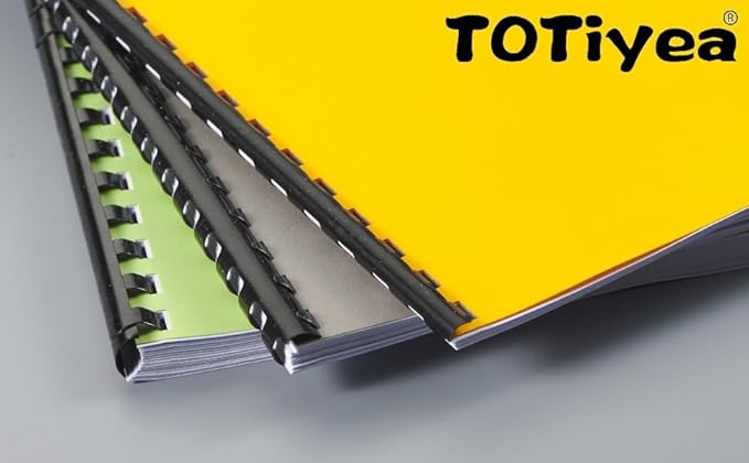 TOTiyea 19 Ring Plastic Binding Combs, 1-1/2 Inch Diameter, 320 Sheet Capacity, Letter Size, Black Comb Binding Spines (10 Pack)