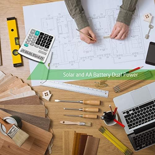 Calculator, 3 Pack Standard Functional Desktop Calculator Solar and AA Battery Dual Power Electronic Calculator with 12-Digit Large Display (2 Basic Black&1 Updated Silver)