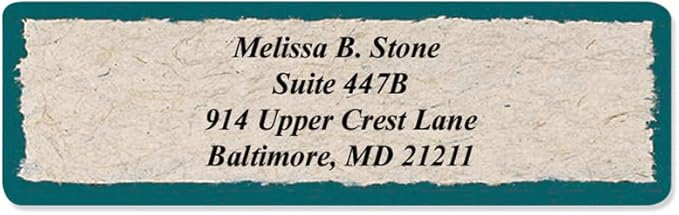 Natural Kraft Parchment Rolled Address Labels with Elegant Plastic Dispenser