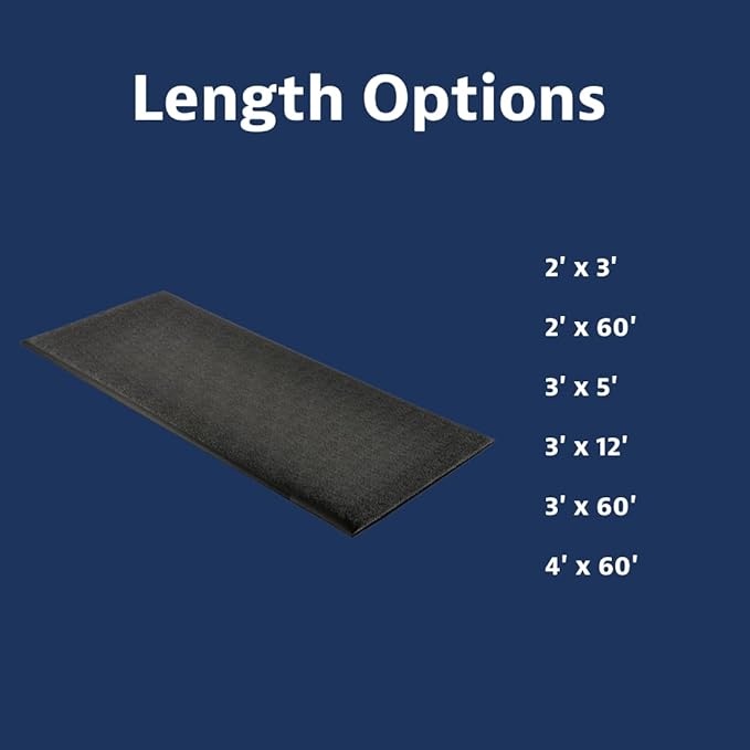 Notrax 411 Sof-Tred™ 2' x 3' x 3/8" Anti Fatigue Mat, Enhanced Slip Resistance with Beveled Edges and Pebbled Surface, Ideal for Industrial and Commercial Workplaces, Black, 411S0323BL
