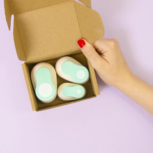 Craftelier - Circle Scallop Punch Set | 3/8", 5/8" & 1" Shape Scalloped Hole Puncher for Paper Crafts | Round Scalloped Hole Punch for Scrapbooking, DIY Cards & Journals | Craft Punch Set for Paper