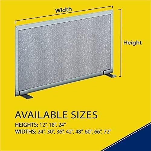 OBEX Acoustical Free Standing Privacy Screen, Cubicle Accessories Desk Privacy Panel, Desk Dividers for Office, Office Furniture Partitions Portable Sound Proof Dividers, 18" x 24", Overcast