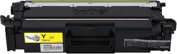 Brother Genuine Standard Yield Toner Cartridge, TN810Y, Replacement Yellow Toner, Page Yield Up to 6,500 Pages