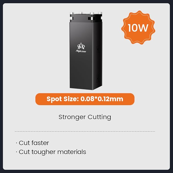 AlgoLaser 10W Laser Engraver Machine: Portable & Smart with 3.5" Touch Screen, Hand Drawing/Wireless/SD Card/Offline Engraving, AlgoOS 2.0 Self Developed System for Wood, Acrylic, Leather