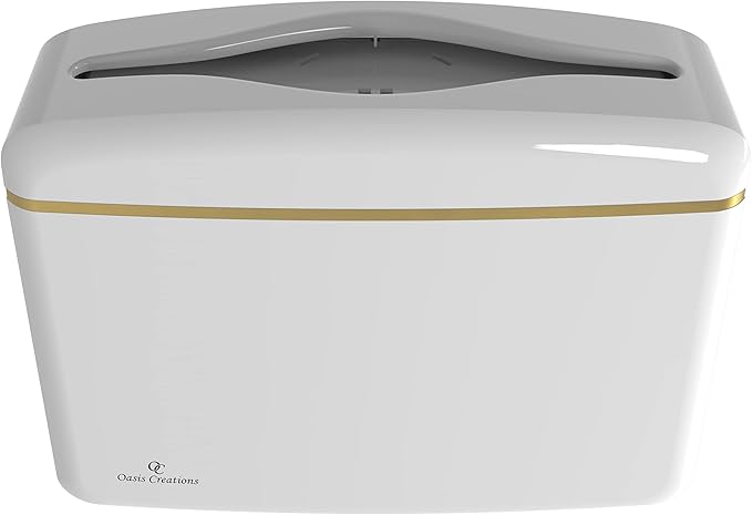 Countertop Multifold Hand Paper Towel Dispenser by Oasis Creations, Single Sheet Dispensing – Glossy White