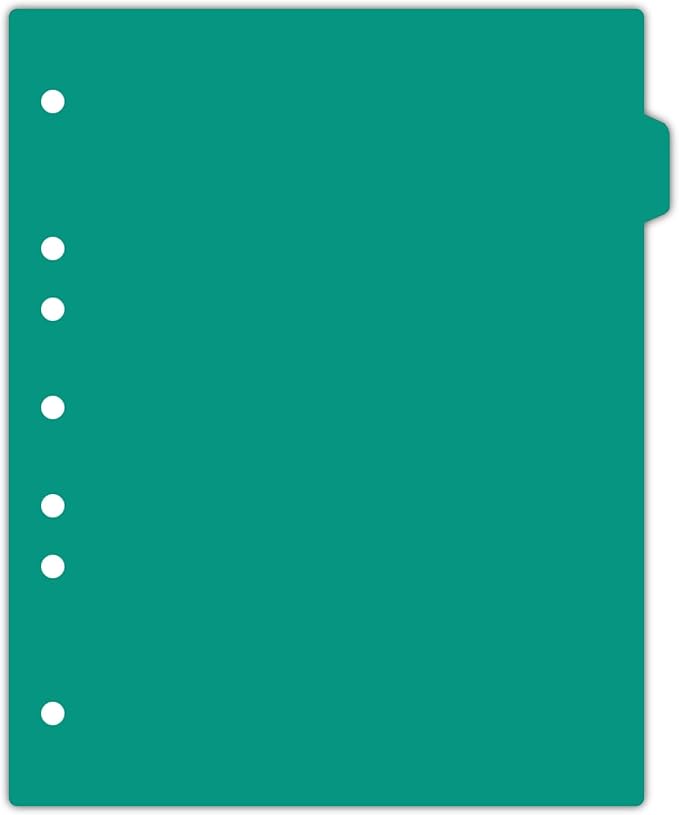 Carstens - Heavy Duty Plastic Ring Binder Dividers, Side Tab, 1/9 Cut, Tab 2 Position, US Letter, Turquoise, Pack of 10, (2618-02) - Ideal Medical Chart Dividers or Index Tabs for 3 Ring Binders