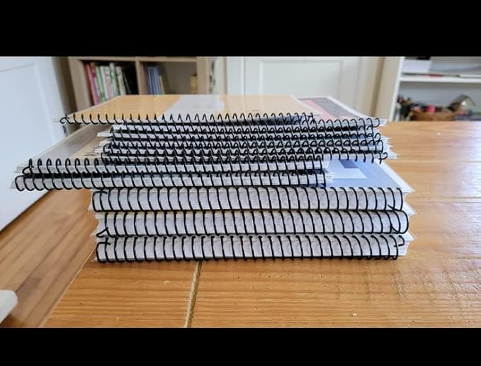 Plutreas 100 Pack Plastic Spiral Binding Coils, 4:1 Pitch, Spiral Binding Spines for Office Documents, Engineer Papers, Business Projects (8mm (40 Sheet Capacity))