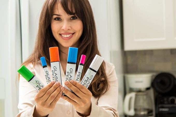 Glass Pen Window Marker: Liquid Chalk Pens for Glass, Whiteboard Markers with Washable Paint - Graduation, Car Windows, Mirror Pen, Storefront, Wedding, Parade, Party & Holiday (Yellow, Jumbo Tip)