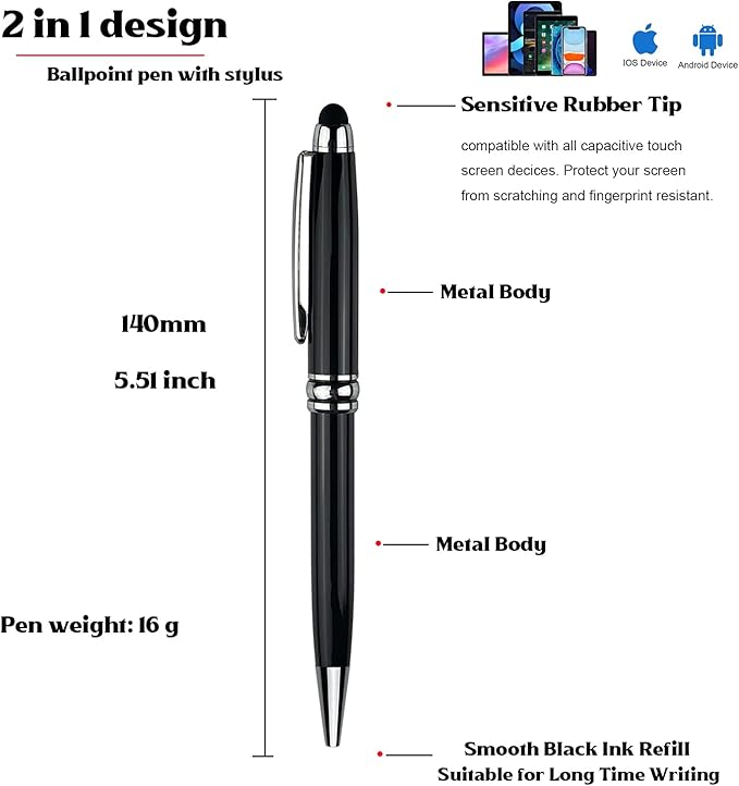 Ancolo Personalized Business Pens -Custom Advertising Message - Engraved Team Name, Phone Number, Slogan Perfect for Bank, Office, Hotel Lobbies - 10 Pens/Box