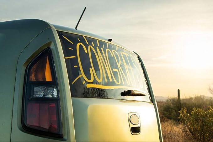 Glass Pen Window Marker: Liquid Chalk Pens for Glass, Whiteboard Markers with Washable Paint - Graduation, Car Windows, Mirror Pen, Storefront, Wedding, Parade, Party & Holiday (Orange, Fine Tip)