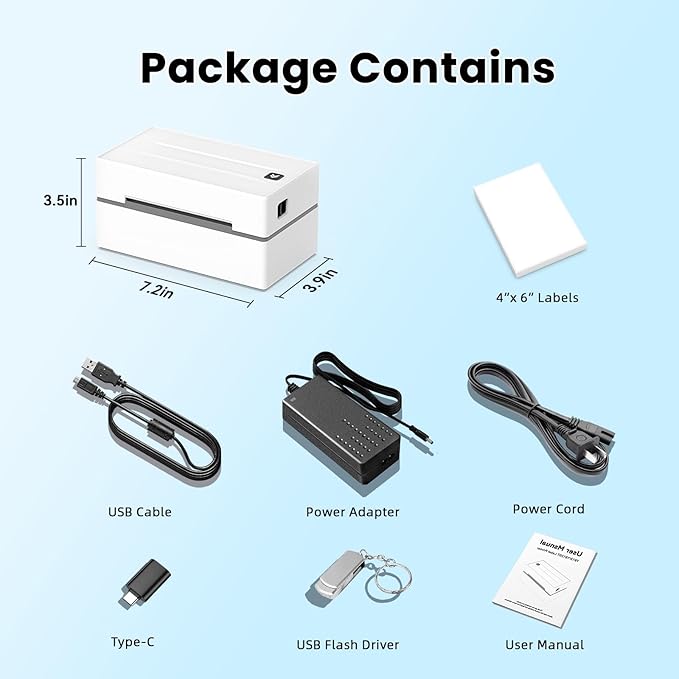 Bluetooth Thermal Label Printer, Wireless 4x6 Shipping Label Printers for Small Business, Compatible with Android&iOS and Windows, Address Label Printer for Amazon, Ebay, Shopify, Etsy, USPS