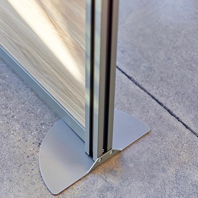 NBF Office Partition Room Divider - 76" H x 72" W Gray, Large Privacy Screen, Portable Partition Wall, Free Standing Office Divider