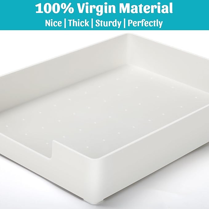 Letter-Size Tray Desk Letter Tray Paper Tray, Sturdy Heavy-Duty Plastic Printer Paper Tray, Single-Tier Stackable File Storage Organizer for Office Home (1, White)