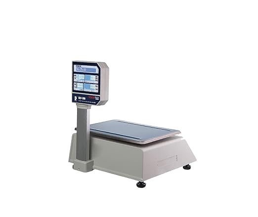 VisionTechShop DLP-300 Label Printing Scale Pole Display, 30/60lbs Capacity, 0.01/0.02lbs, NTEP Legal for Trade with a Free 1 case CAS LST-8010 UPC Label, 58 x 40mm