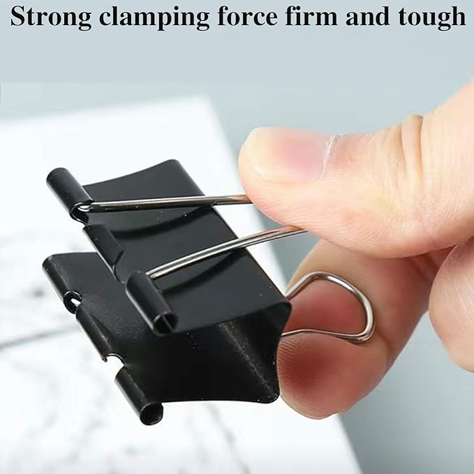 Extra Large Binder Clips 2.4 Inch (60 Pack), Large Binder Clips Big Paper Clips Clamps for Office and Home Supplies, Black