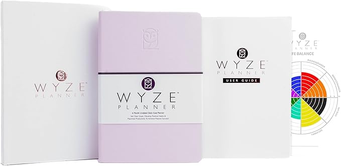 Undated Daily Planner – 6-Month A5 Productivity Organizer with Full Page Per Day, Hourly Schedule, Goal Setting, Habit Tracker, Weekly & Monthly Pages – Hardcover Time Management Notebook (Lilac)