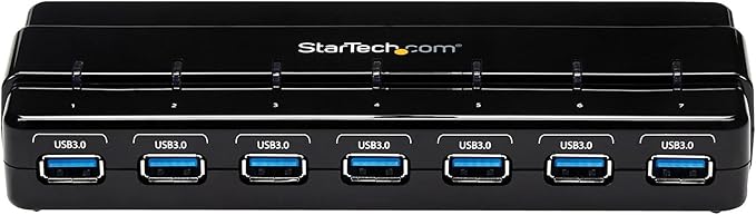 StarTech.com 7 Port USB 3.0 Hub – Up To 5 Gbps – 7 x USB – Universal Multi Port USB Extender for Your Desktop – USB Powered (ST7300USB3B)