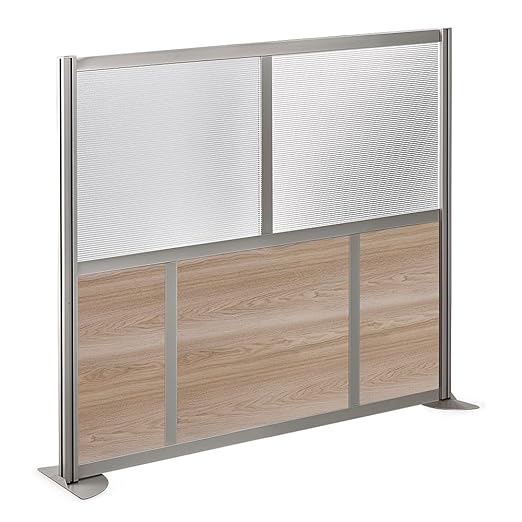NBF Office Partitions - Cubicle Privacy Panel Wall Divider - Modern Room Separator with Quick Assembly - Indoor Laminate Free Standing Portable Room Divider Panel - 52" H x 60" W (Warm Ash)