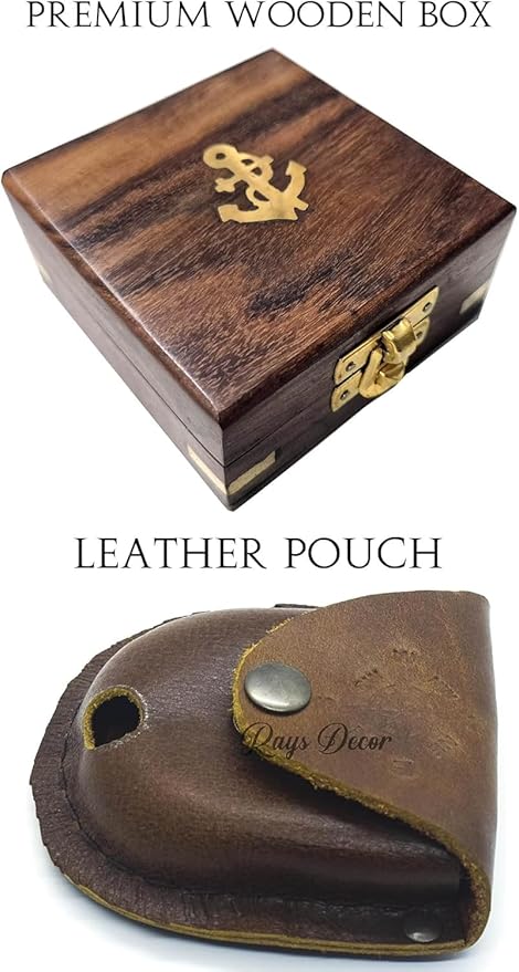 Personalized Engraved Compass Brass Metal Directional Compass with Leather Cover Gift for Husband, Personalized, Communion Gift, Gift for Him & Her, Luxury