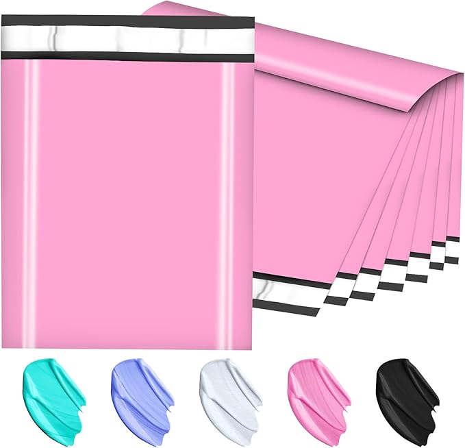 Poly Mailers 14.5x19, Large Poly Mailers 100 Pack, Shipping Mailers with Self Seal Adhesive, Waterproof and Tear-Proof Mailers Poly Bags for Small Business (Sakura Pink)