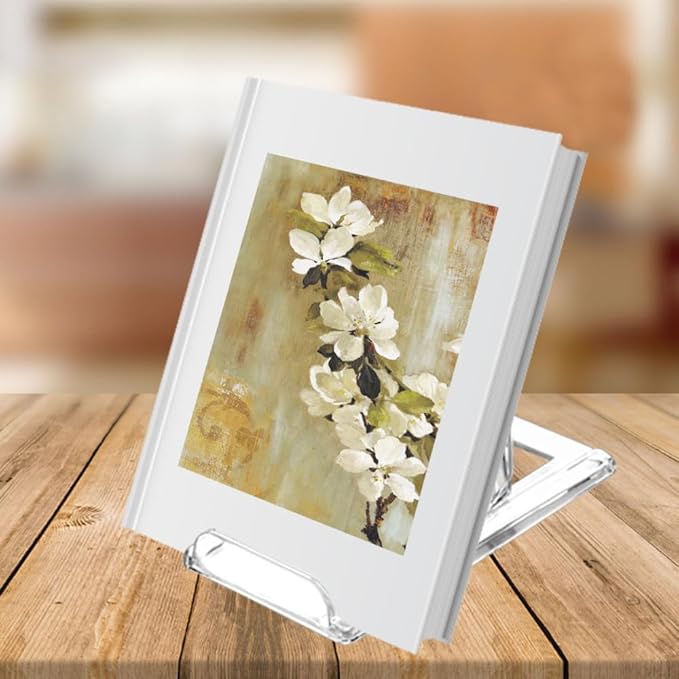 (10 Pack )Acrylic Book Stand for Display Adjustable Clear Display Holder Easel Collector Stand for Home Office Back to School Comic Album CD Magazine Postcard Artworks (4.2 x 4.3 x 2.35 Inch)