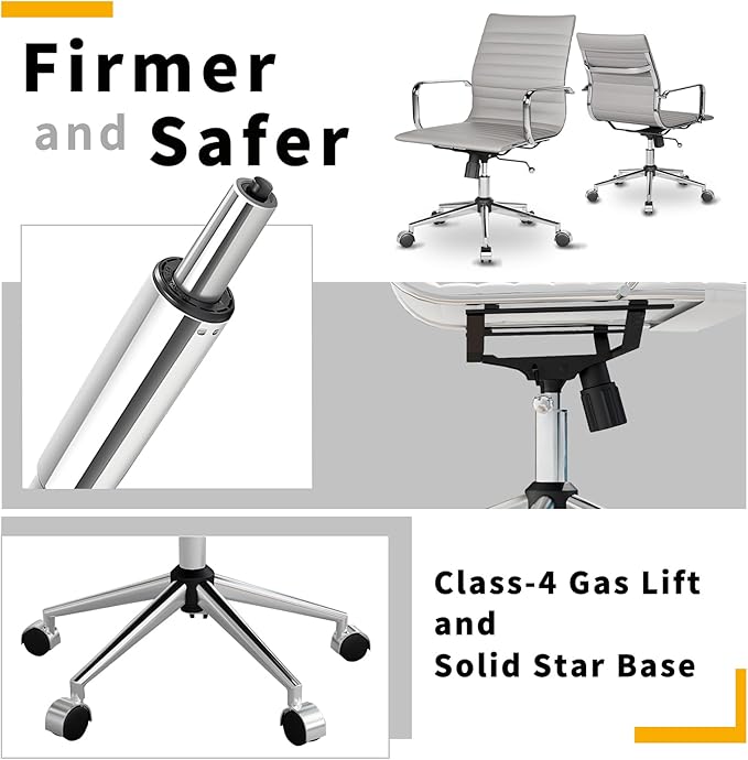 Chair, Desk Computer Chair ,with Armrests ,Ergonomic Office Chair for Home and Office, 17.32 x 22.83 x 35.43 inches, Multiple Colors (Grey)