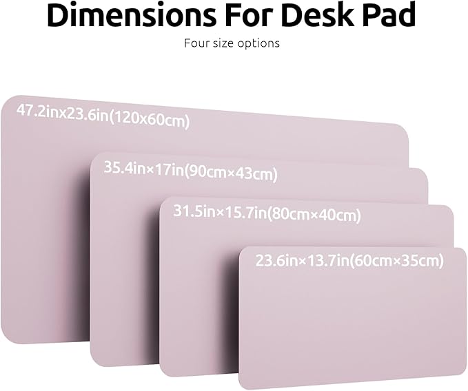 YSAGi Leather Desk Pad Protector, Office Desk Mat, Large Mouse Pad, Non-Slip PU Leather Desk Blotter, Laptop Desk Pad, Waterproof Desk Writing Pad for Office and Home(Grayish Lavender, 47.2" x 23.6")