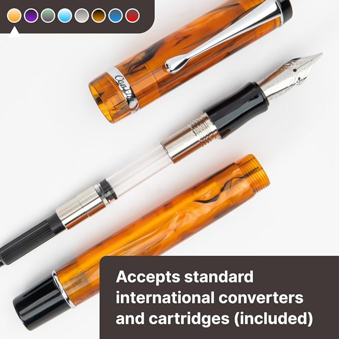 Conklin Duragraph Fountain Pen Orange Nights - Flex Nib, Dynamic Writing Tool with Vibrant Finish