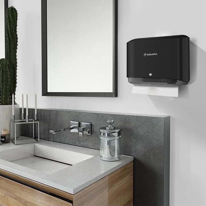 ššš©šš« ššØš°šš„ šš¢š¬š©šš§š¬šš«, Multifold/Trifold/C Fold Papers Dispenser, Bathroom Hand Towels Wall Mounted Tissue Holder, No-Drill Adhesive Commercial or Home Black