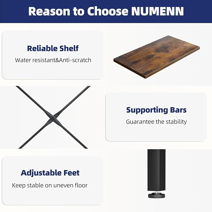 NUMENN Triple Column 6 Tier Bookshelf, Bookcase with 17 Open Display Shelves, Adjustable Rustic Industrial Style Book Shelves, Modern Bookshelves for Bedroom, Living Room and Home Office, Vintage