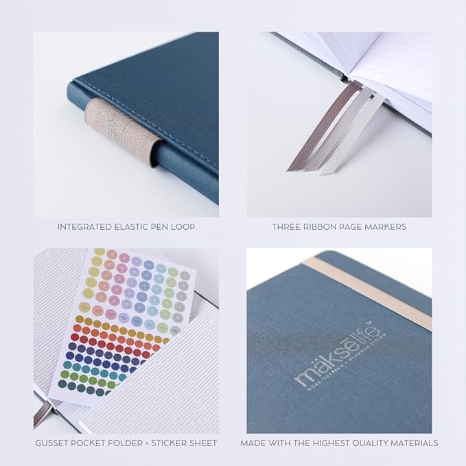 Quarterly Undated Planner - Goal Setting And Weekly Planner, Productivity Tools, Time-Management, Habit Tracker, Navy