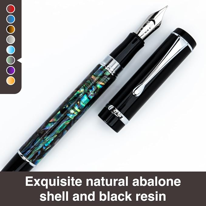 Conklin Duragraph Fountain Pen Abalone Nights - Medium Nib, Elegant Writing Instrument with Exquisite Abalone Finish