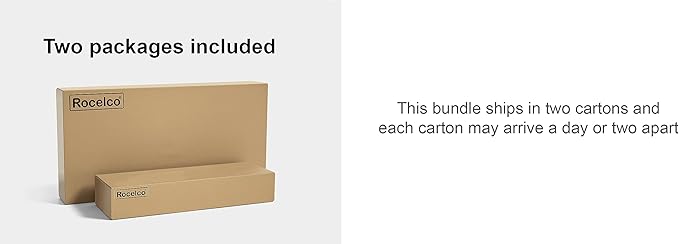 Rocelco 40" Large Height Adjustable Standing Desk Converter with Dual Monitor Stand BUNDLE - Quick Sit Stand Up Computer Workstation Riser - Retractable Keyboard Tray - White (R DADRW-40-DMS)