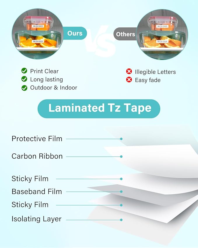 Colorty Label Maker Tape Refill Compatible with TZ TZe Tape 12mm 0.47 Laminated White TZe-231 TZe231 Replace for Brother P Touch Label Tape PT-D210 D220 1180 1280 1750 2030, 1/2" (12 mm x 8m, 4 Pack