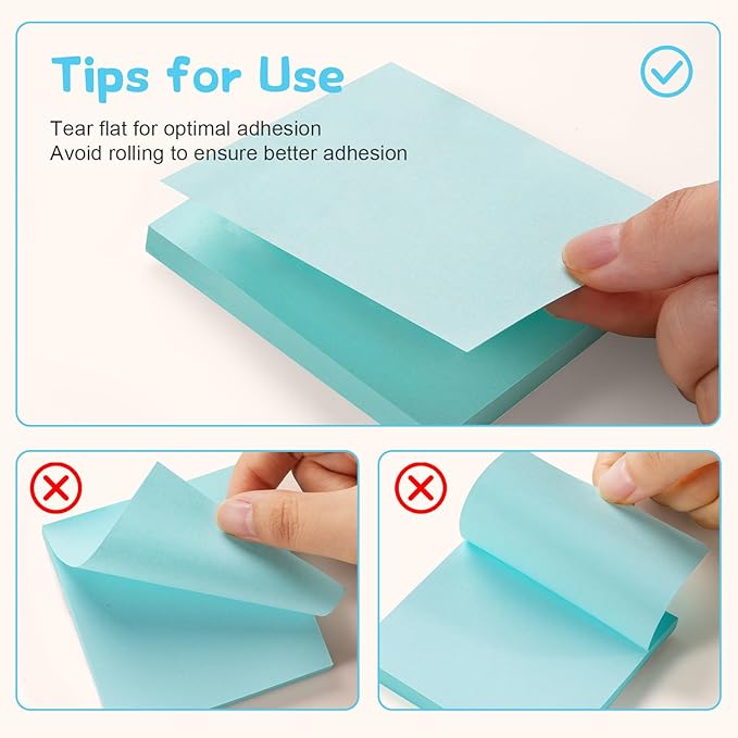 Sticky Notes 3x3 Inch Bulk 72 Pads - 12 Assorted Color Self-Stick Memo Pads for Students, Office, Home Organization Easy to Post for Planners, Fridge, Laptops (5400 Total Sheets)