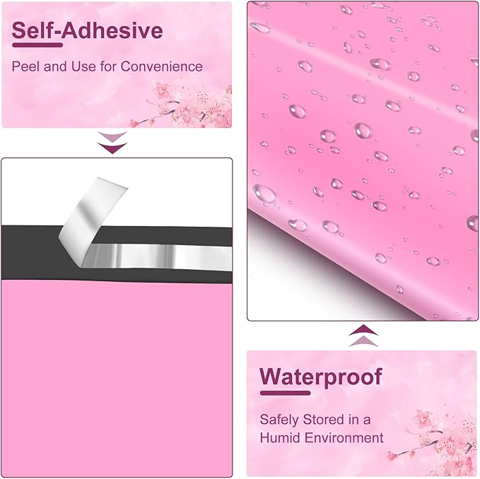 Poly Mailers 14.5x19, Large Poly Mailers 100 Pack, Shipping Mailers with Self Seal Adhesive, Waterproof and Tear-Proof Mailers Poly Bags for Small Business (Sakura Pink)