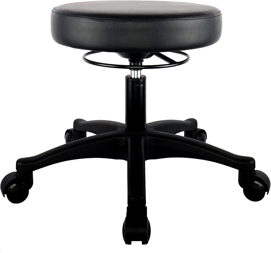 TAKE UR SEAT® 15" Table Height Adjustable Round Seat Stool Heavy Duty Built and Shipped Within 24 Hours, Spa, Medical, Lab, Black (Self-Braking Caster)