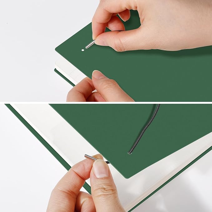 AHGXG Bullet Dotted Journal - Dot Grid Spiral Notebook A5, 160 Pages, 100 GSM Thick Paper, Waterproof Plastic Cover Journals for Bullet Journaling, Sketching, 5.7" x 8.3", Green