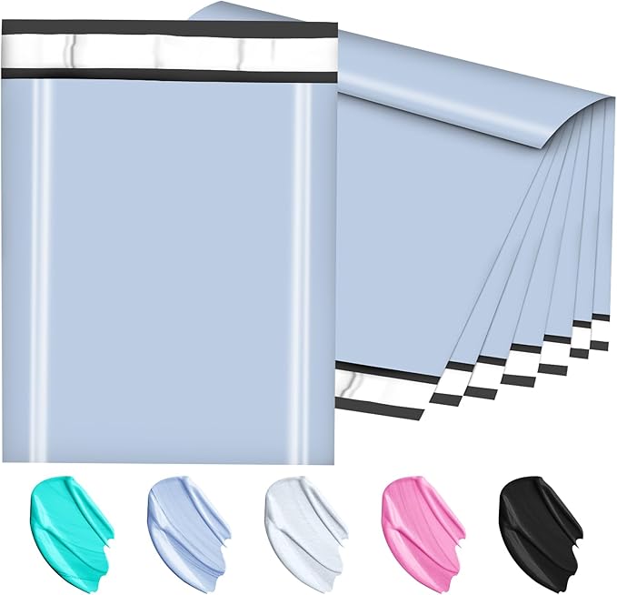Poly Mailers 14.5x19, Large Poly Mailers 100 Pack, Shipping Mailers with Self Seal Adhesive, Waterproof and Tear-Proof Mailers Poly Bags for Small Business (Light Blue)