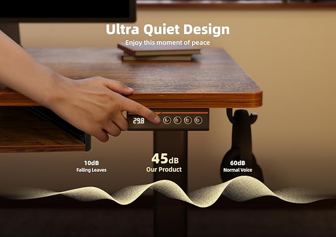 YDN Standing Desk with Keyboard Tray, 48 Inch Height Adjustable Desk, Brown Stand Up Desks for Home and Office, 48inch Rustic Brown