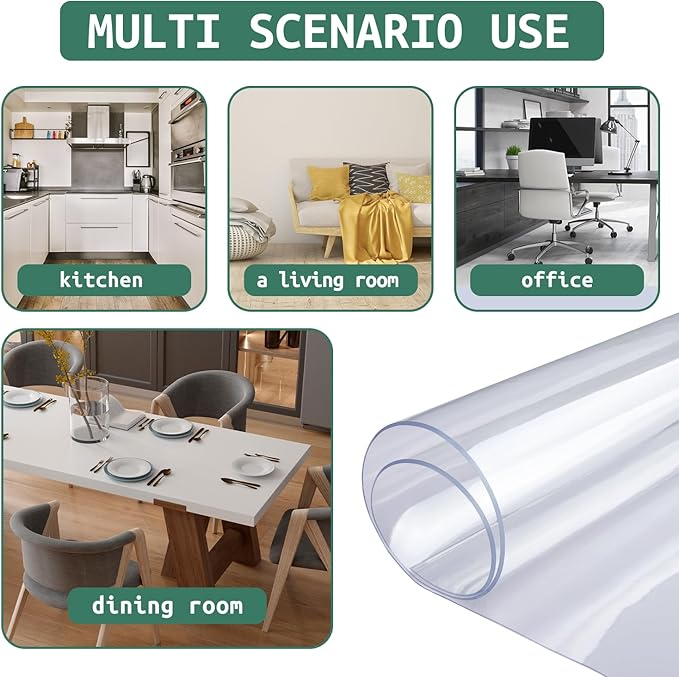 Clear Chair Mat for Hardwood Floors - 60''x84'' Heavy Duty Office Chair Mat, Rectangle Rolling Chair Mat for Hardwood, PVC Protector Hard Floor Mat for Computer&Desk Chair (60'' x 84'')