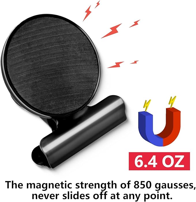 VNDUEEY 20 Pack Black Magnetic Clips for Refrigerator, Strong Fridge Magnets Magnet Clips Whiteboard Magnets?Magnetic Clips for Locker Office Home School