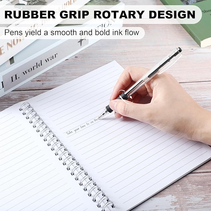 200 Pack Black Gel Ink Pens Bulk, 1.0mm Retractable Click Point Ballpoint Pens Smooth Writing with Comfortable Grip for Back to School Office Classroom Business Home Work Supplies