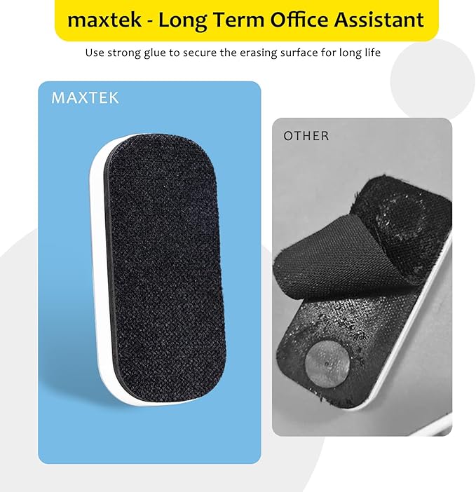 maxtek Magnetic Dry Erase Eraser, Glass Board Erasers, 4 Pack, Whiteboard Eraser for Dry Erase Board, Glass Board, Calendar Board, Office and School Supplies (Gray)